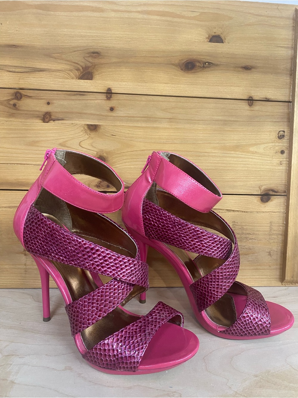 Strappy Pink High-Heel Sandals